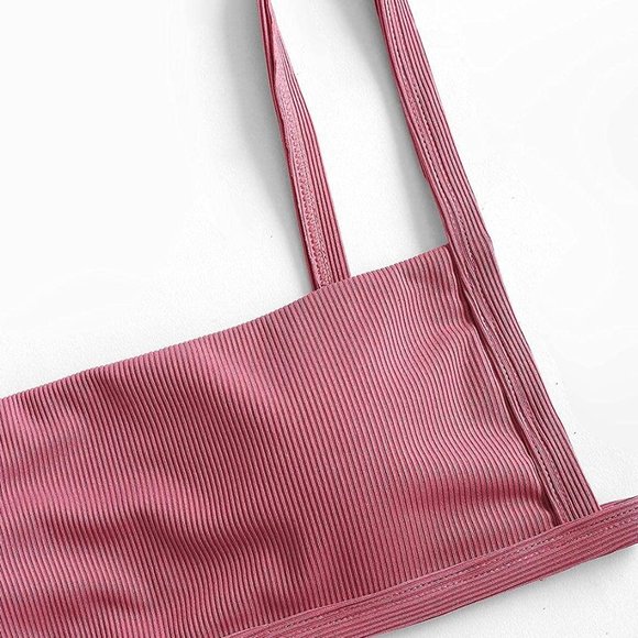 Women's Zzae Two Pieces Bathing Suit Pink - Picture 4 of 6